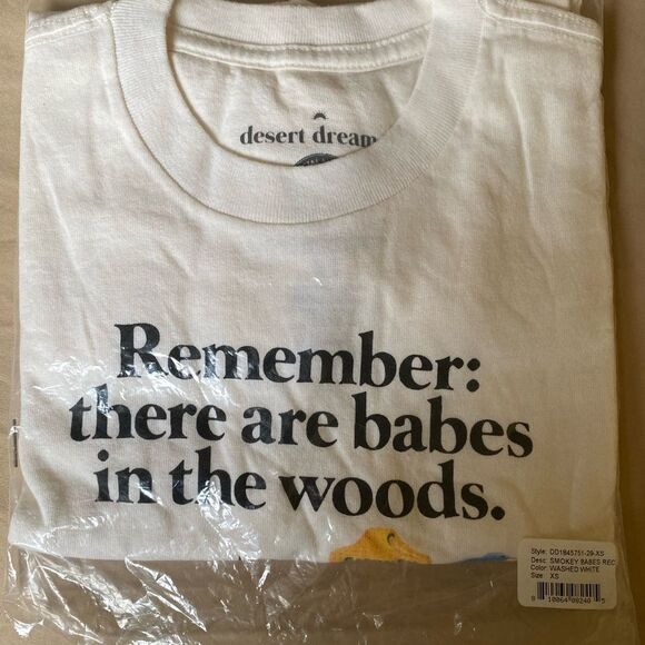 NWT Desert Dreamer Remember There Are Babes In The Wood T-Shirt Sz XS Off-White - Picture 15 of 16
